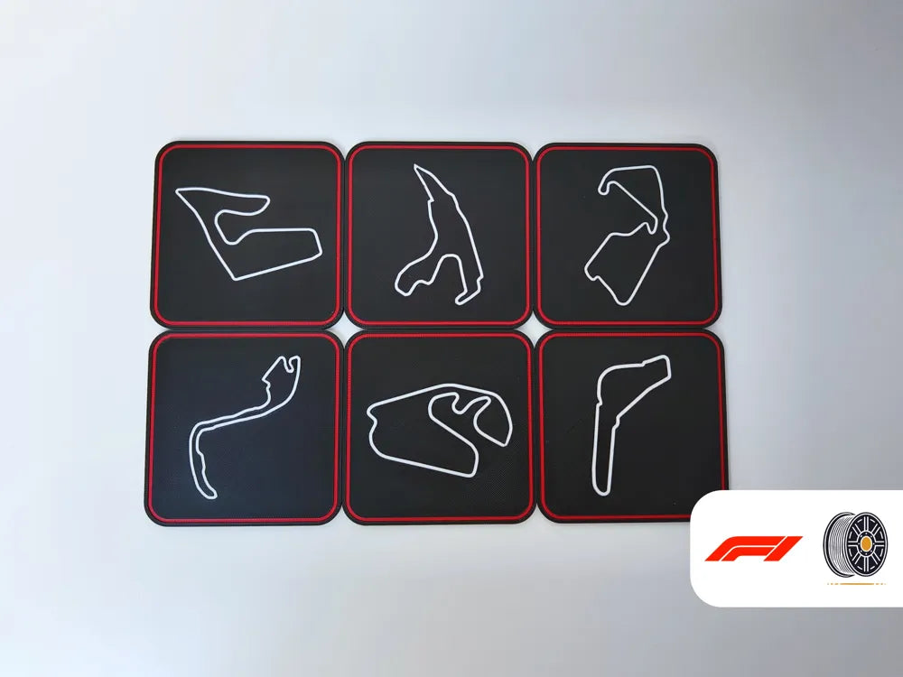 Formula 1 Circuit Coaster Set | 6 Iconic Circuits
